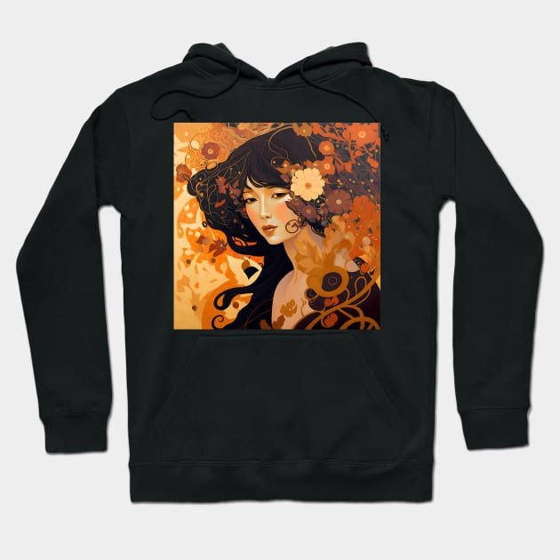 Art Deco Style Woman Hoodie by n23tees